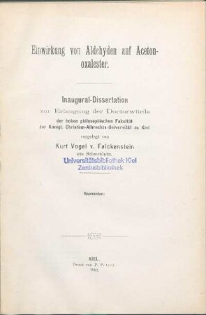 Einwirkung von Aldehyden auf Acetonoxalester