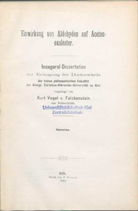 Einwirkung von Aldehyden auf Acetonoxalester
