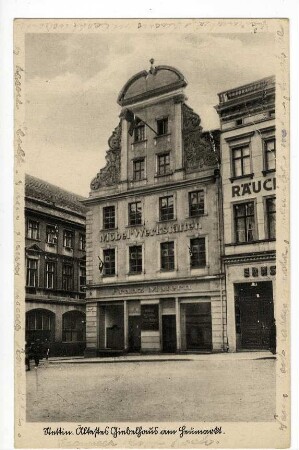 Stettin. Ältestes Gibelshaus vom Heumarkt