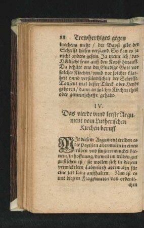 IV. Das vierde unnd letzte Argument vom Lutherischen Kirchen beruff.