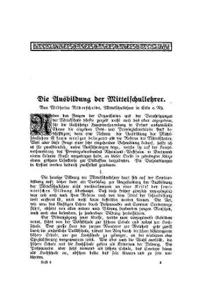 Die Ausbildung der Mittelschullehrer