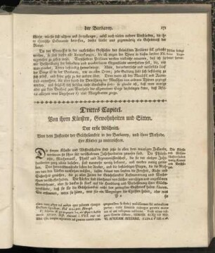 Drittes Capitel. Von ihren Künsten, Gewonheiten und Sitten