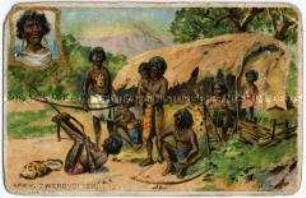 Sammelbild "Afrikanische Zwergvölker" der Serie Völker (Serie 5513, Nr. 4)