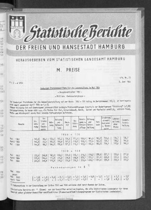 Hamburger Preisindexziffern für die Lebenshaltung im Mai 1964 : Lfd. Nr. 20