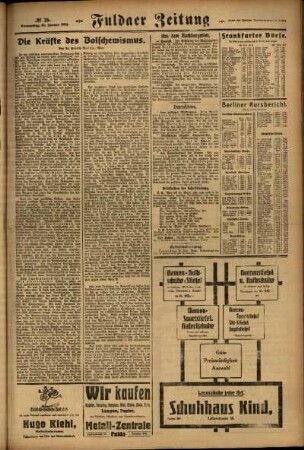 Zweite Ausgabe vom Donnerstag, den 31. Januar 1924.
