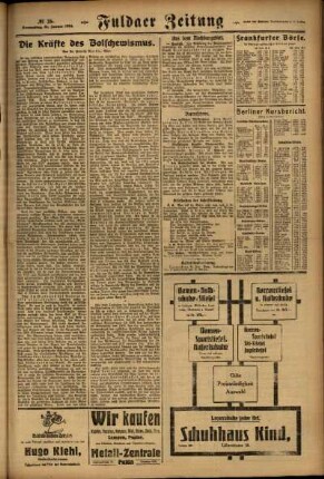 Zweite Ausgabe vom Donnerstag, den 31. Januar 1924.