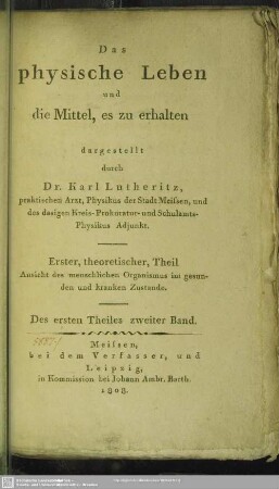 1,2: Das physische Leben und die Mittel, dasselbe zu erhalten