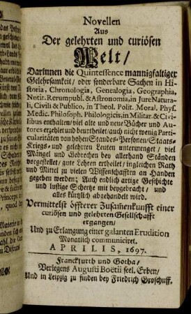 Aprilis, 1697.