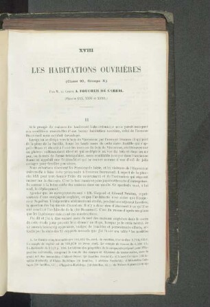 XVIII Les habitations ouvrières