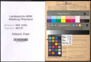 Entnazifizierung Peter Zillikens , geb. 20.04.1884 (Landwirt)