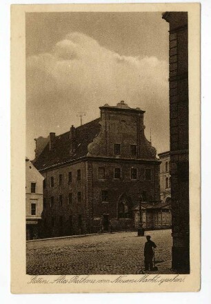 Stettin. Altes Rathaus vom Neuen Markt gesehen.