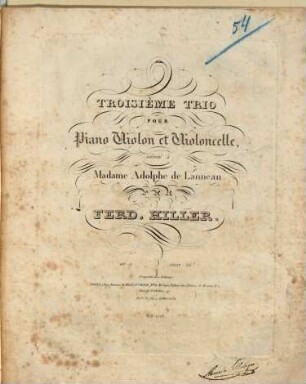 Troisième trio pour piano, violon et violoncelle : op. 8