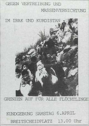 Gegen Vertreibung und Massenvernichtung im Irak und Kurdistan - Grenzen auf für alle Flüchtlinge