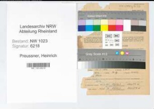 Entnazifizierung Heinrich Preussner , geb. 25.07.1894 (Rektor)