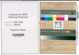 Entnazifizierung Maria Kraemer , geb. 22.09.1899 (Putzfrau)