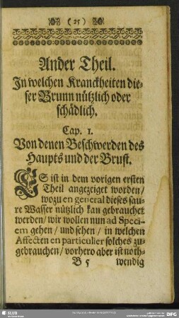 Ander Theil. In welchen Kranckheiten dieser Brunn nützlich oder schädlich