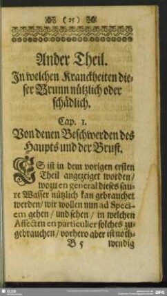 Ander Theil. In welchen Kranckheiten dieser Brunn nützlich oder schädlich