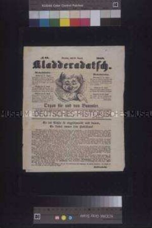 Politisch-satirische Zeitschrift: Kladderadatsch, Nr. 16; Berlin, 20. August 1848