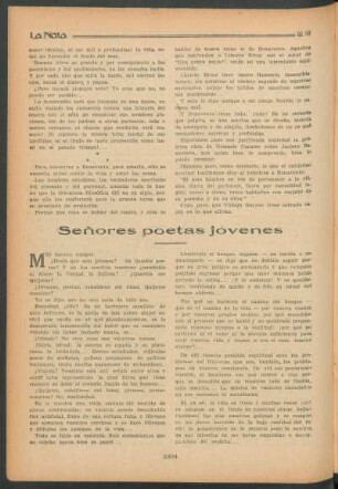 Señores poetas jovenes