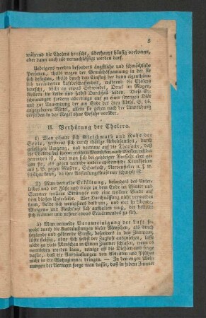 II. Verhütung der Cholera.