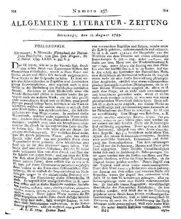 Wagner, J. J.: Wörterbuch der Platonischen Philosophie. Göttingen: Dieterich 1799