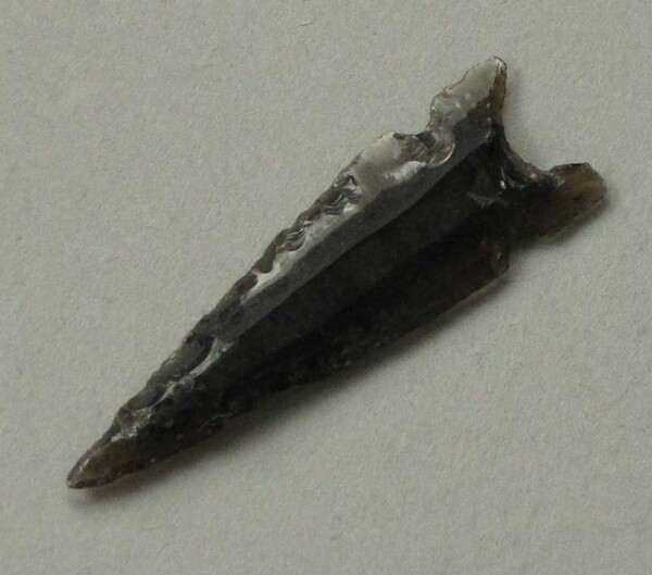 Arrowhead made from obsidian