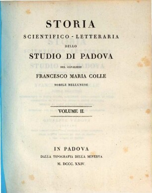 Storia scientifico-letteraria dello studio di Padova, 2