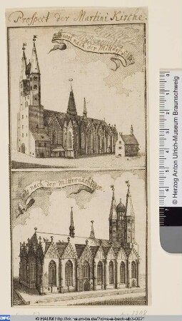 Die Kirche St. Martini in Braunschweig, zwei Ansichten