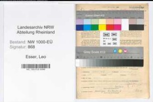 Entnazifizierung Leo Esser, geb. 17.02.1907 (Beamter)