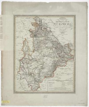 Karte von dem Großherzogtum Würzburg, 1:260 000, Kupferstich, 1811