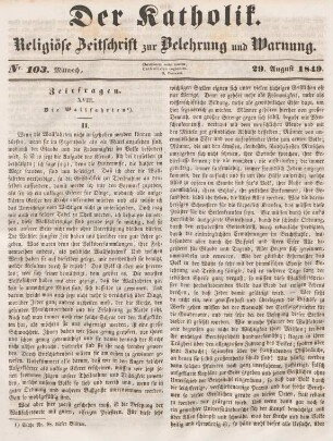 409-410 Zeitfragen : XVIII. Die Wallfahrten (II)