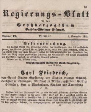 Nr. 12 : 5. November 1845