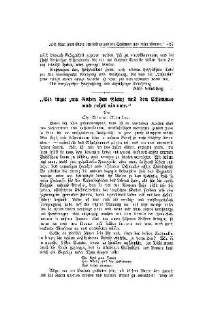 "Sie füget zum Guten den Glanz und den Schimmer und ruhet nimmer"