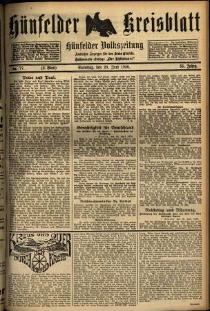 Zweite Ausgabe vom Samstag, den 28. Juni 1930.