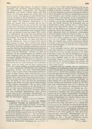 345-346 [Rezension] Kattenbusch, Ferdinand, Die deutsche evangelische Theologie seit Schleiermacher