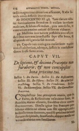 Capvt VII. De septimo, & decimo Praecepto: non furaberis, & non concupisces bona proximi tui.