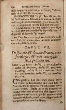 Capvt VII. De septimo, & decimo Praecepto: non furaberis, & non concupisces bona proximi tui.