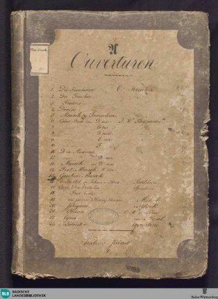 Die Insulanerin. Excerpts - Don Mus.Ms.S.B.3 Nr.1 : orch; KWV 1109