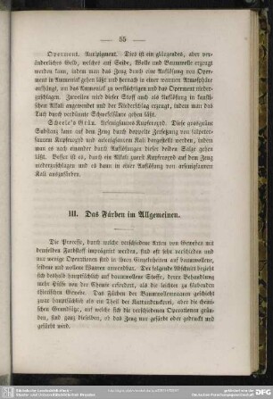 III. Das Färben im Allgemeinen