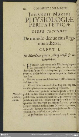 Liber Secundus. De mundo deque eius Regione aetherea