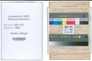 Entnazifizierung Margot Zwicker , geb. 31.12.1907 ()