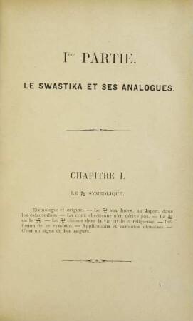 Ière partie. Le swastika et ses analogues