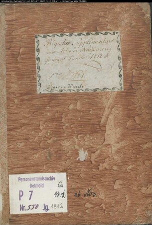 Zivilstandsregister der Mairie Weseke (G November 1812). (Gemeinde: Weseke, Kreis Borken)
