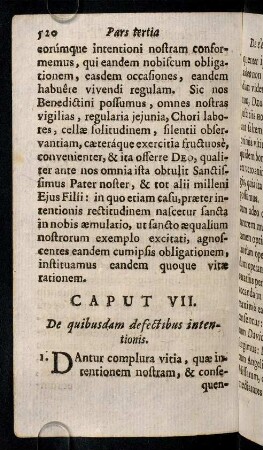 520-537, Caput VII. De quibusdam defectibus intentionis.