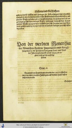 Von der vierdten Monarchia