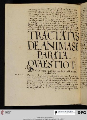 Tractatus de anima parata