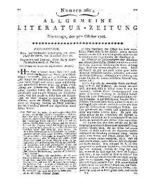 [Sammelrezension von Kants Grundlegung zur Metaphysik der Sitten und Anmerkungen zu diesem Werk von G. A. Tittel] (Fortsetzung des im vor. St. abgebrochenen Artikels.) Rezensiert werden: 1. Kant, I.: Grundlegung zur Metaphysik der Sitten. Riga: Hartknoch 1785 2. Tittel, G. A.: Über Herrn Kants Moralreform. Frankfurt, Leipzig: Pfähler 1786