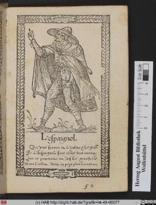 L'espaignol [Recueil de la diversité des habits, Kleidung eines Spaniers]