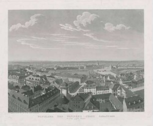Panorama der Residenz Stadt Carlsruhe - Aussicht gegen Norden