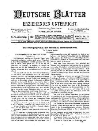 Das Schulprogramm der deutschen Sozialdemokratie : (Fortsetzung)